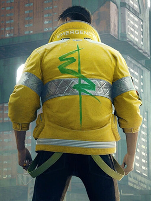 Cyberpunk 2077 Edgerunners Yellow Leather Jacket