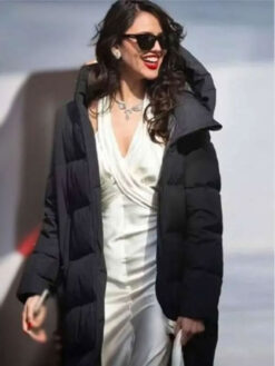 Eiza Gonzalez Black Puffer Coat