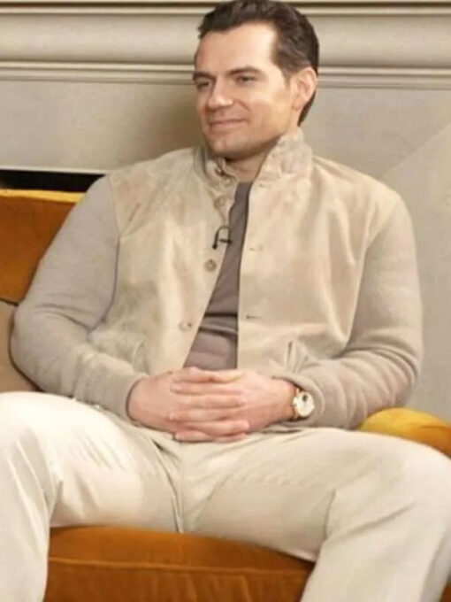 Henry Cavill Gray and Beige Bomber Jacket