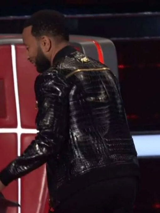 John Legend Black Leather Bomber Jacket