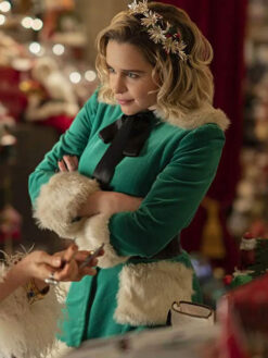 Christmas Emilia Clarke Green Coat