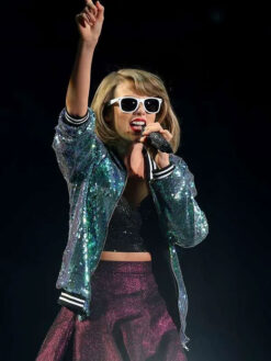 Taylor Swift Green Sequin Bomber Jacket