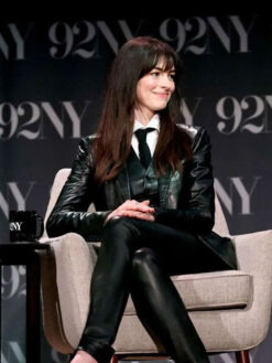 The Idea of You Anne Hathaway Black Leather Blazer