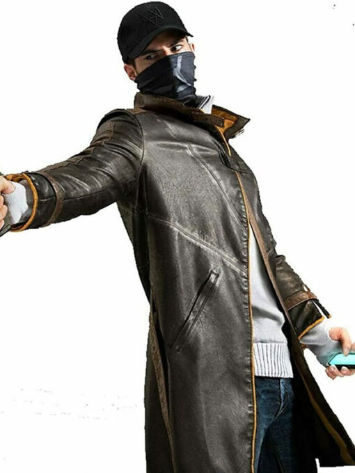 Watch Dogs Legion Bloodline Aiden Pearce Brown Leather Coat