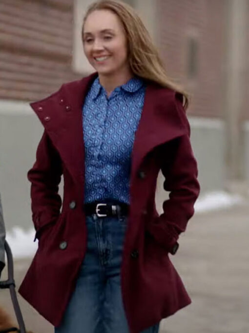 Amber Marshall Maroon Wool Coat