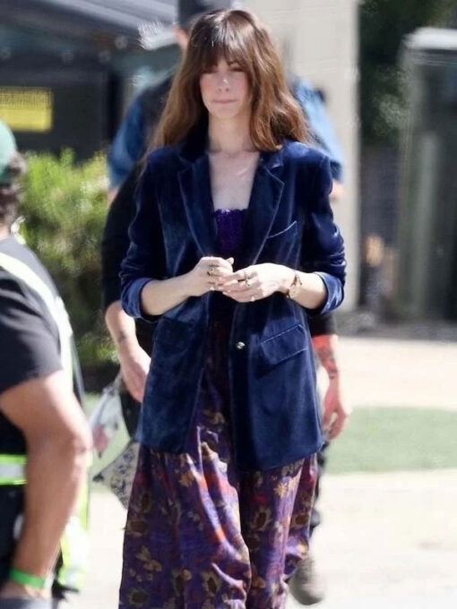 Anne Hathaway Blue Blazer Coat