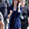 Anne Hathaway Blue Coat