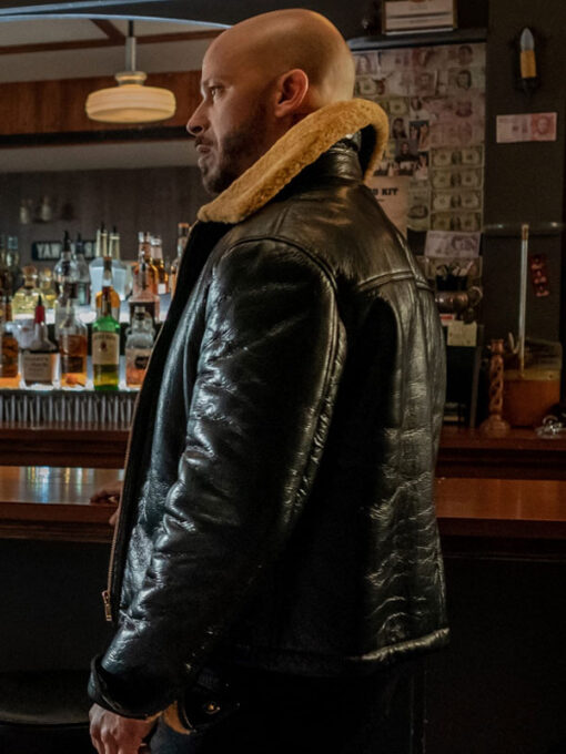 Berto Colon Black Shearling Jacket