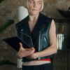 Betty Black Leather Vest