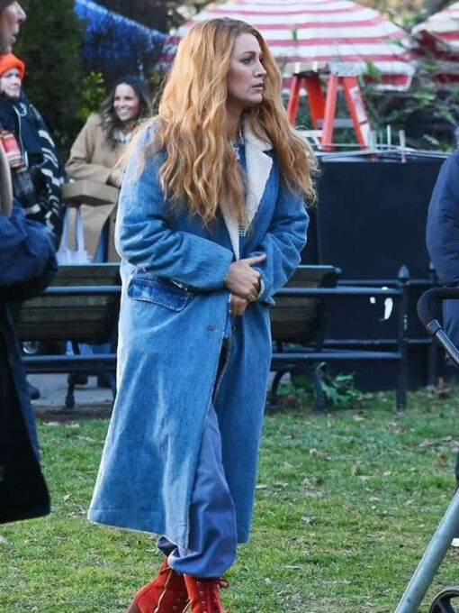 Blake Lively Blue Trench Coat