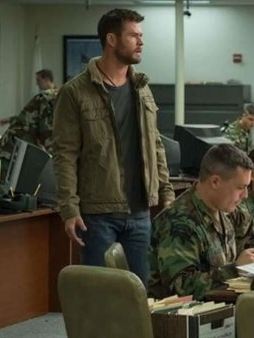 Chris Hemsworth Green Cotton Jacket