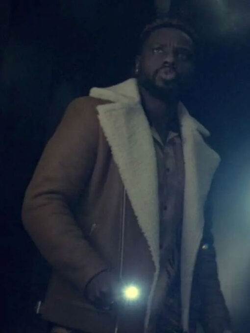 Dayo Okeniyi Brown Shearling Jacket