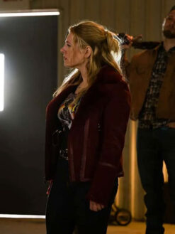 Jenny Hoyt Maroon Leather Jacket