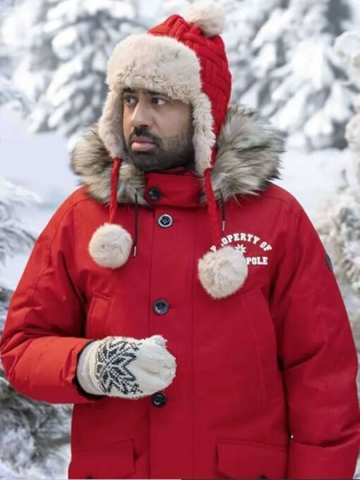 Kal Penn Red Parka Jacket