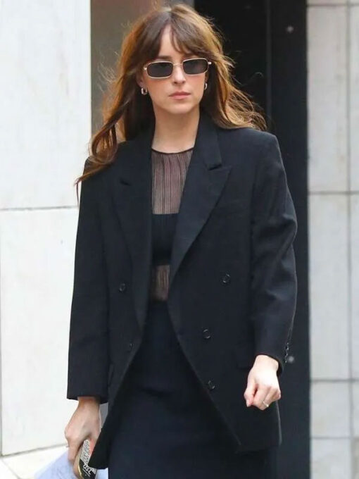 Lucy Double Breasted Black Blazer Coat