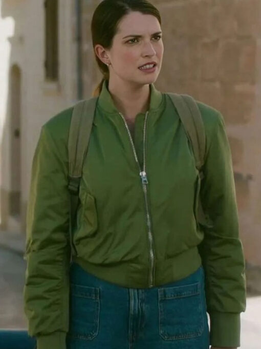 Margaret Clunie Green Bomber Jacket