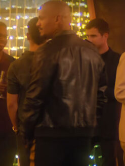 Amaury Nolasco Bomber Black Leather Jacket