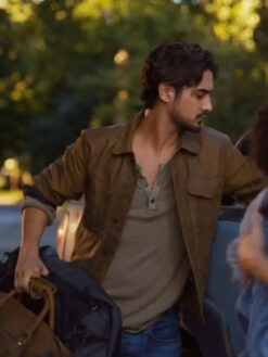 Avan Jogia Brown Leather Jacket