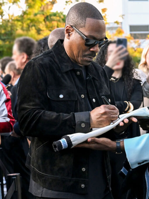 Axel Foley Black Suede Leather Jacket