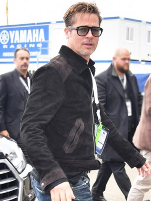 Brad Pitt Black Leather Jacket