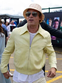 Brad Pitt Cotton Yellow Jacket