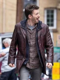 Chris Evans Brown Leather Jacket