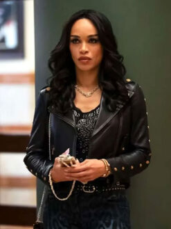 Cleopatra Coleman Black Biker Leather Jacket