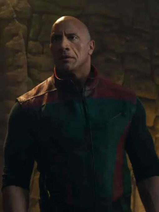 Dwayne Johnson Red and Green Leather Vest