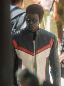 Edi Gathegi Black and White Leather Jacket