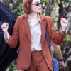 Emma Stone Brown Suit