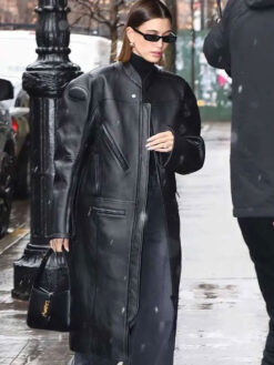 Hailey Bieber Black Coat