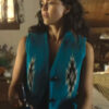 Jessica Alba Blue Aztec Vest