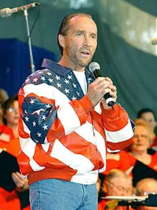 Lee Greenwood American Flag Bomber Jacket