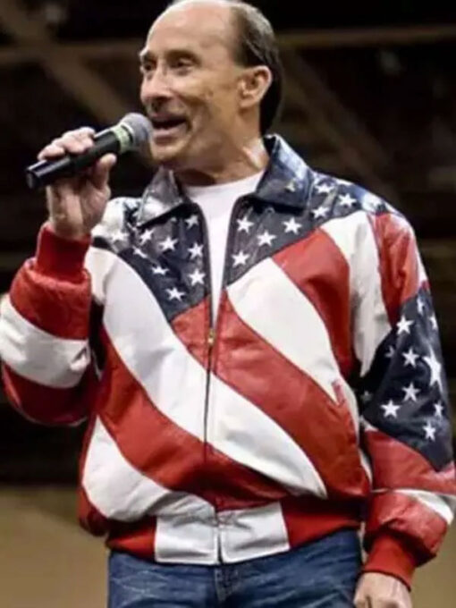 Lee Greenwood American Flag Leather Jacket