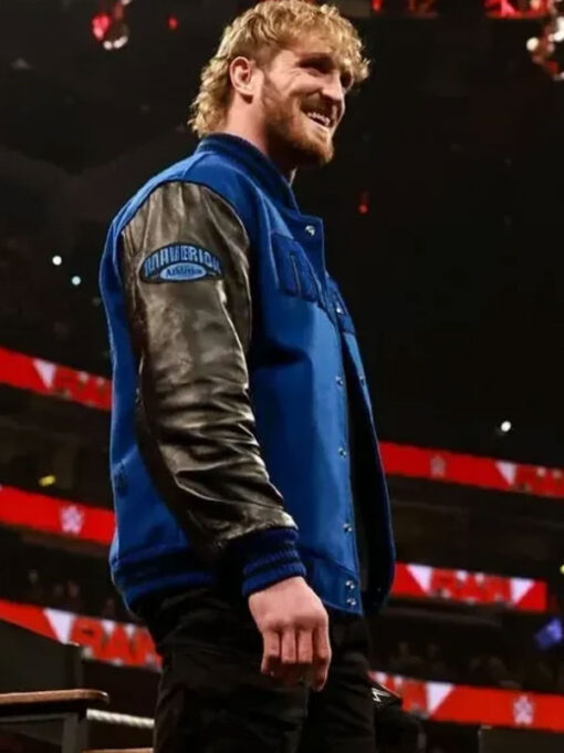 Logan Paul Varsity Blue and Black Jacket