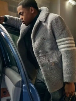 Michael Rainey Jr. Grey Shearling Coat