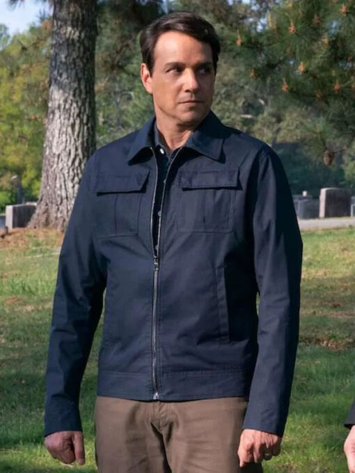 Ralph Macchio Blue Cotton Jacket