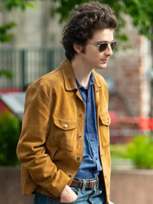 Timothée Chalamet Brown Suede Leather Jacket