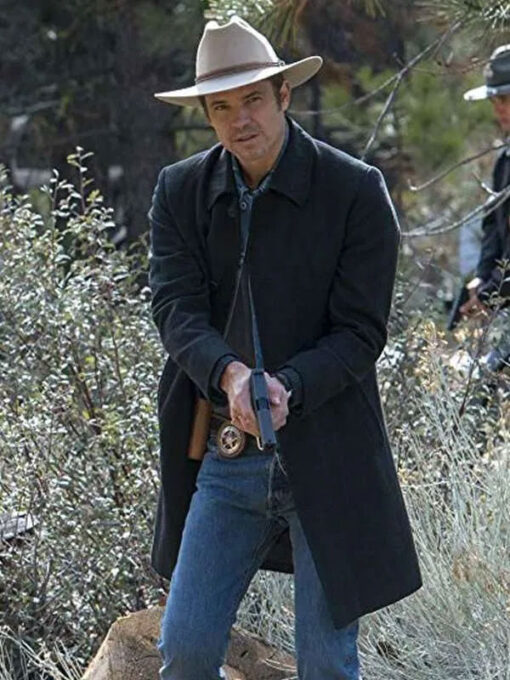 Timothy Olyphant Black Trench Coat