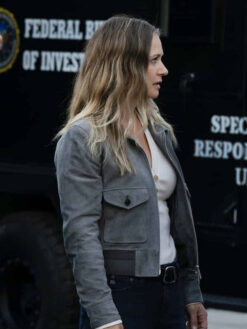 A.J. Cook Leather Gray Suede Jacket