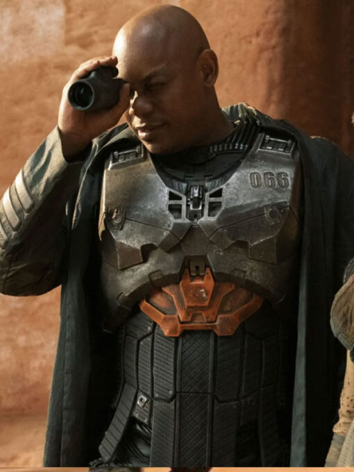 Bokeem Woodbine Black Leather Trench Coat