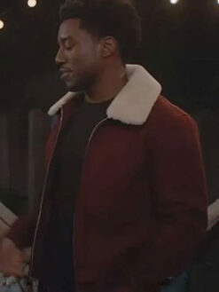 Chibuikem Uche Maroon Shearling Jacket