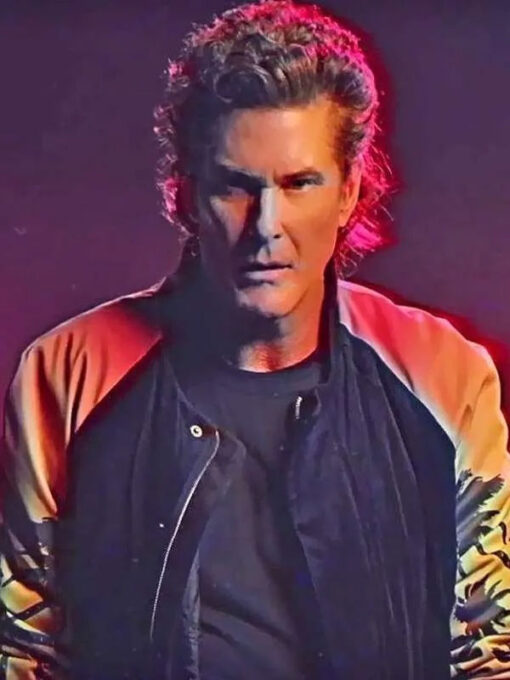 David Hasselhoff Black and Beige Jacket