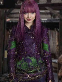 Dove Cameron Studded Purple Leather Jacket