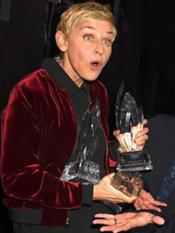 Ellen Degeneres Maroon Love Jacket