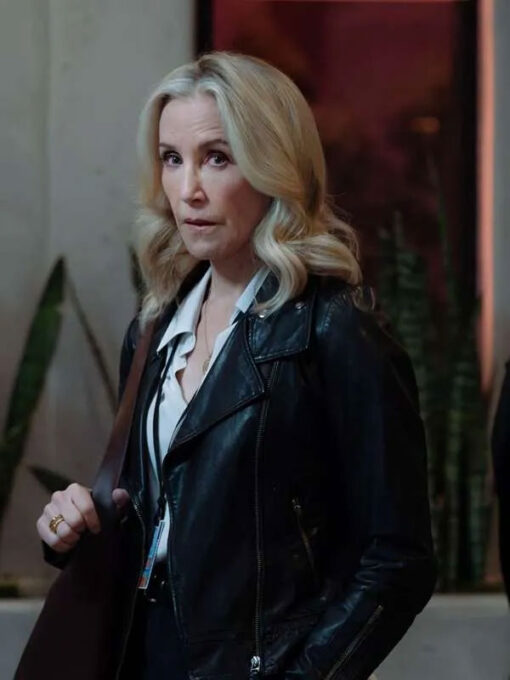 Felicity Huffman Black Biker Jacket