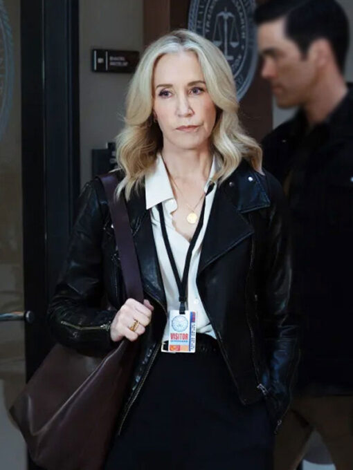 Felicity Huffman Black Leather Jacket