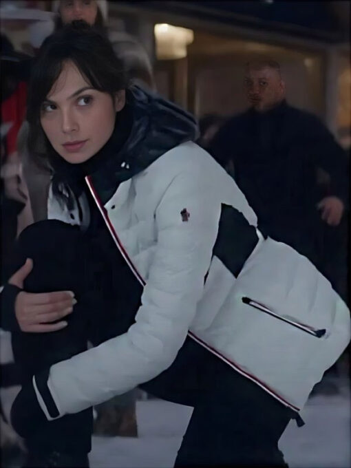 Gal Gadot White Puffer Jacket