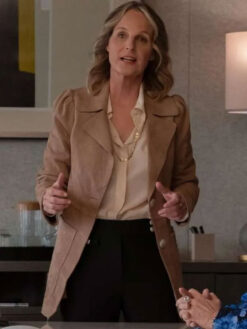 Helen Hunt Brown Suede Leather Coat