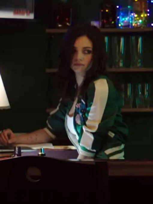 India Eisley Green Varsity Jacket